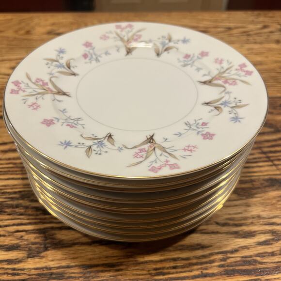 10 Vintage MEITO LUCILLE Salad Plates 1960s Japan Floral PRISTINE EXCELLENT Disc - Picture 15 of 15